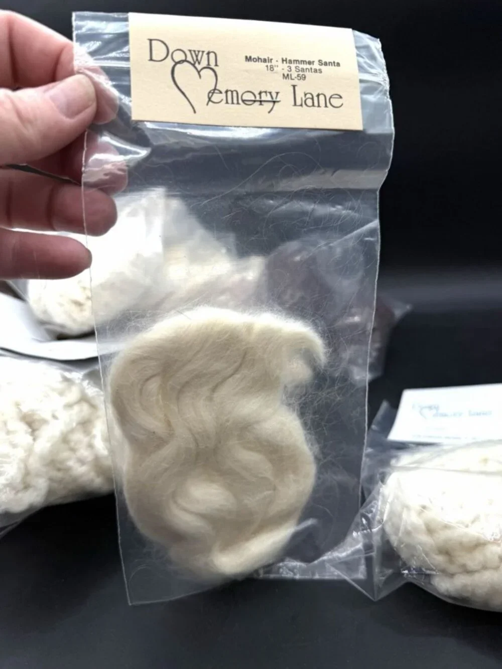 LOT 25+ Down Memory Lane & Twice as Nice Designs Mohair Wool Nylon Santa Hair